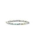 Ocean Heishi Bracelet, Sterling Silver, Multi Color Quartzite, 4MM