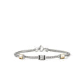 Icon Stud Bracelet, Gold, Sterling Silver, Diamonds, 2.5MM