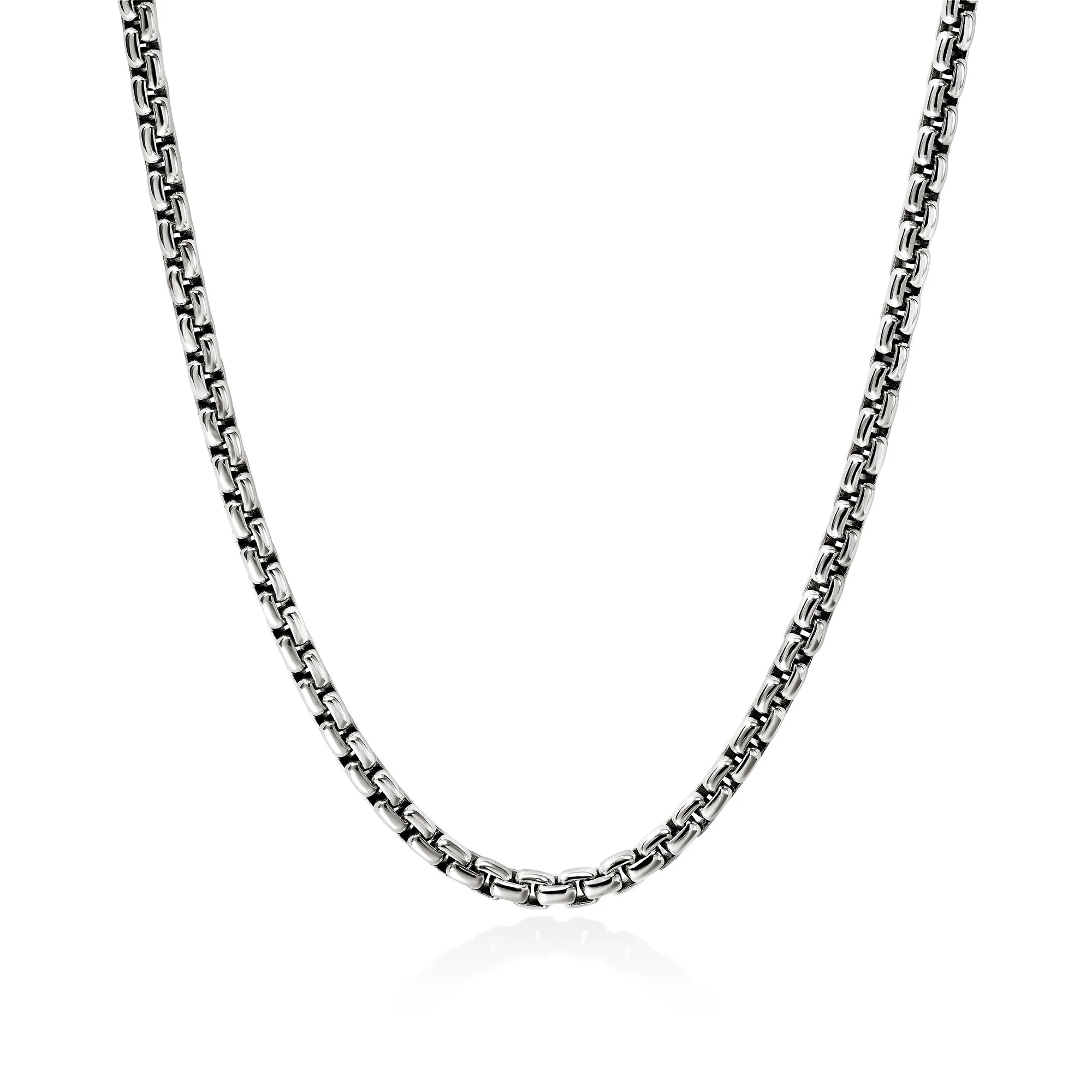 Box Chain Necklace, Sterling Silver, 6MM