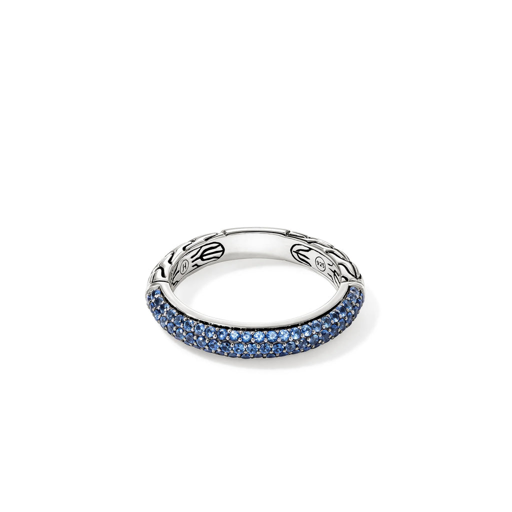 JH Essential Pavé Band Ring, Sterling Silver, Gemstones, 3.5MM