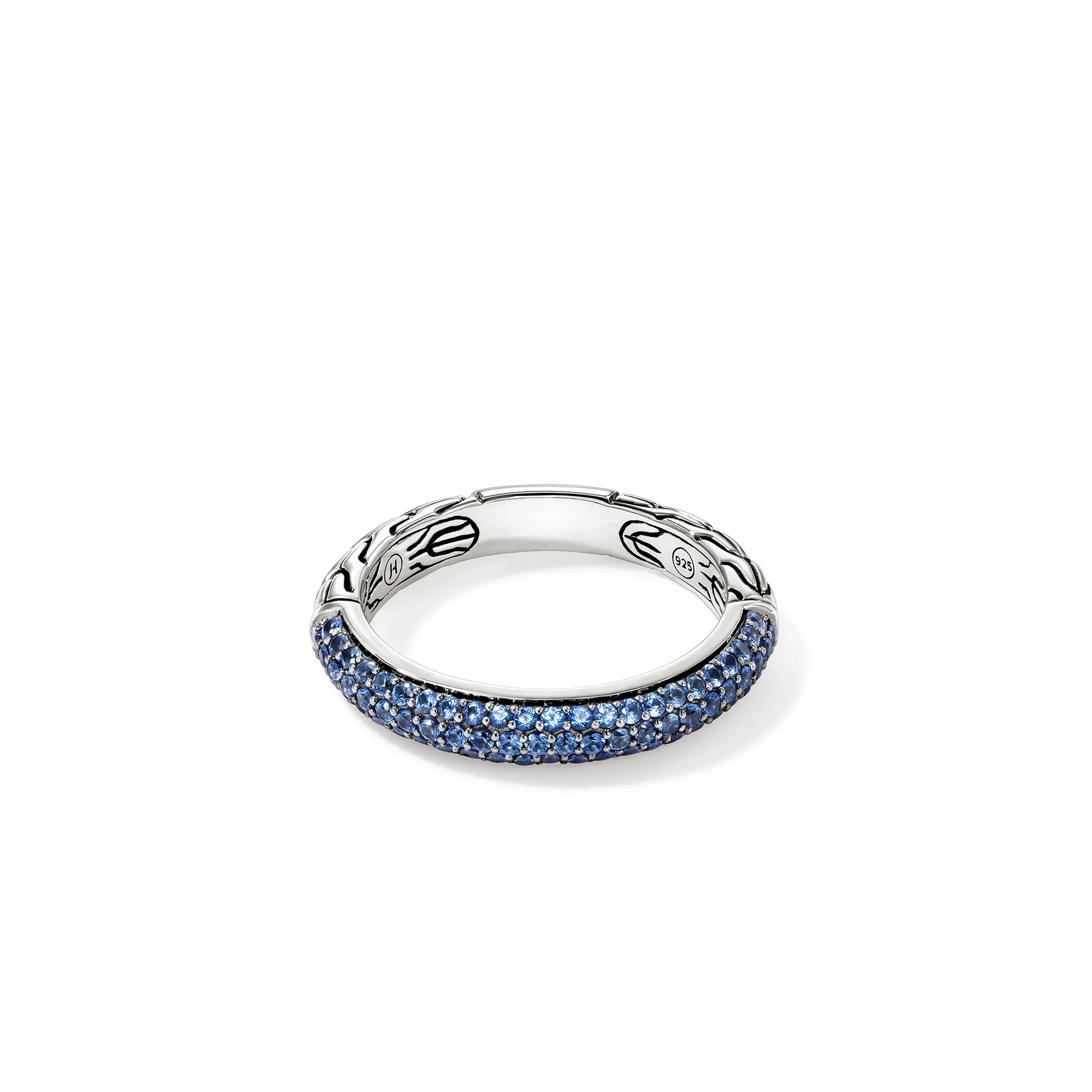 JH Essential Pavé Band Ring, Sterling Silver, Gemstones, 3.5MM