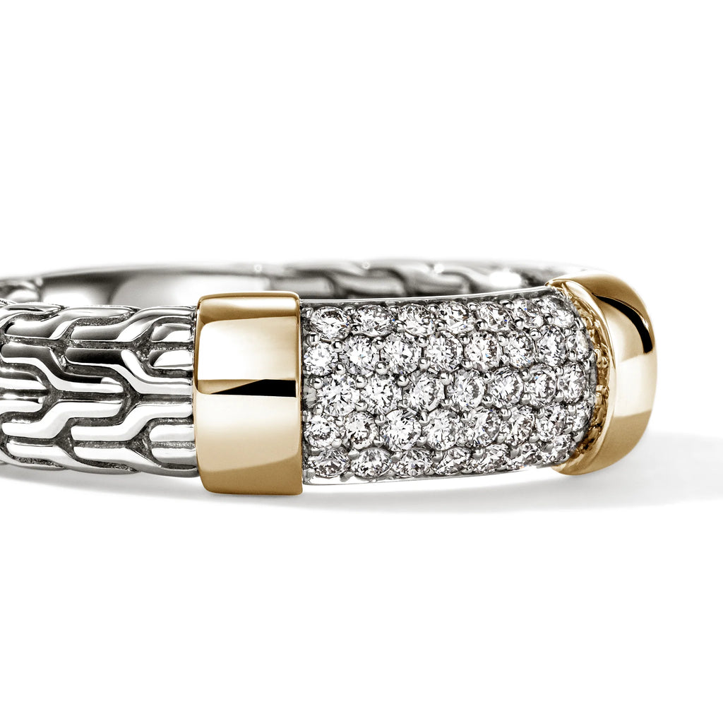 JH Essential Pave Ring, Gold, Sterling Silver, Diamonds, 5MM
