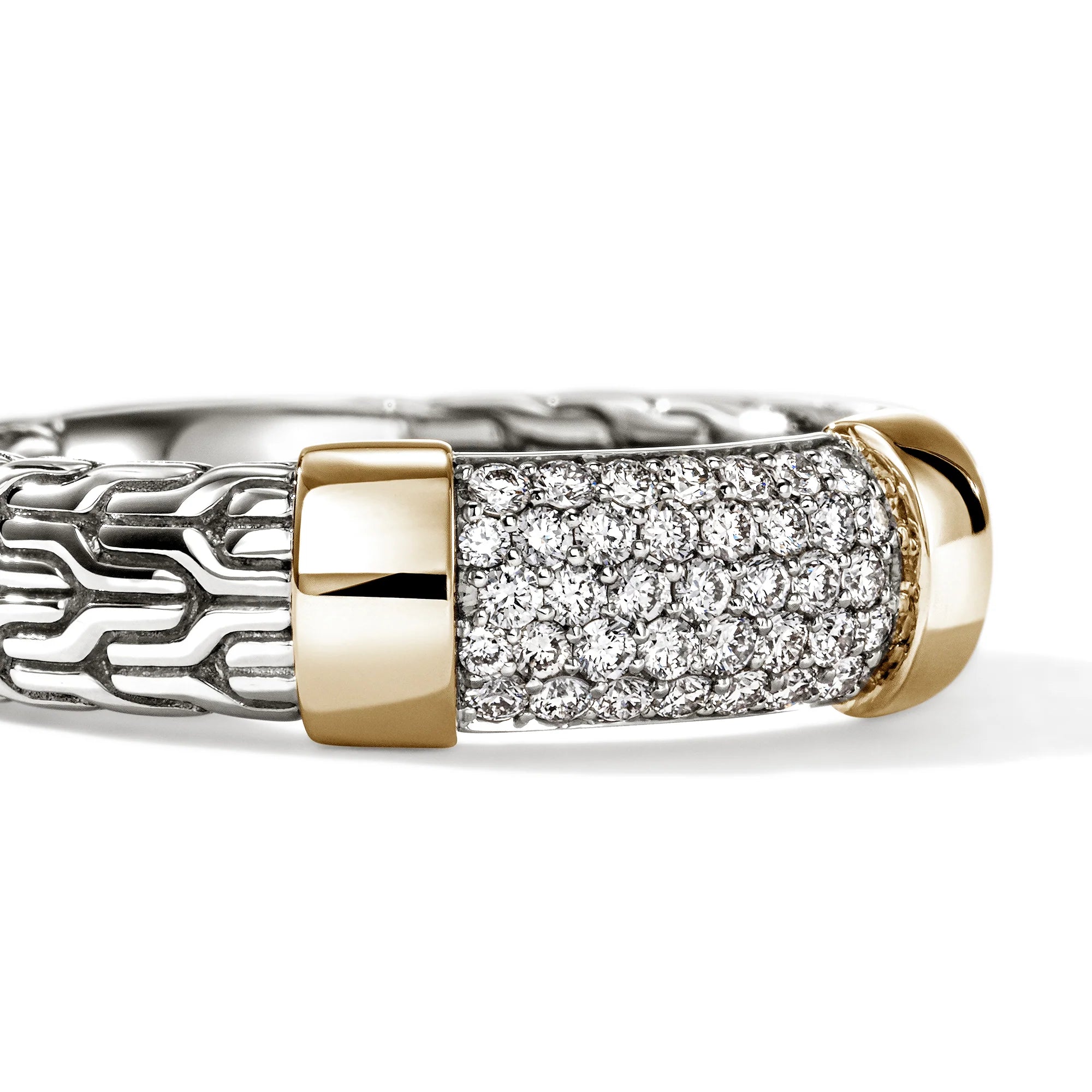 JH Essential Pave Ring, Gold, Sterling Silver, Diamonds, 5MM