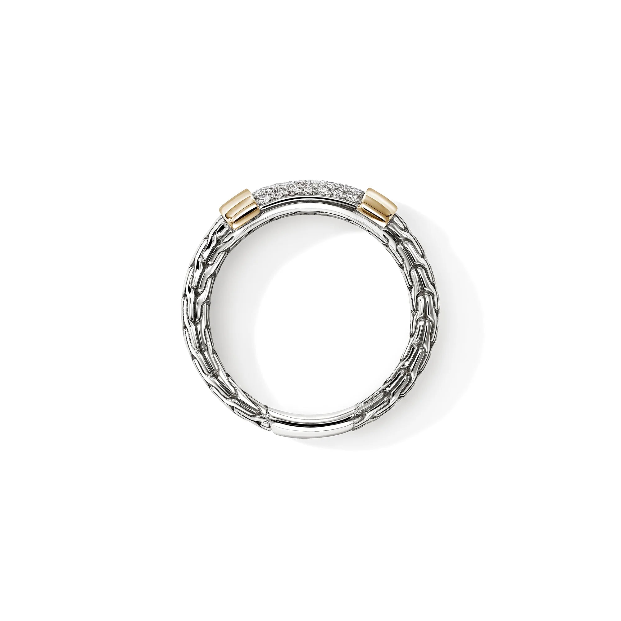 JH Essential Pave Ring, Gold, Sterling Silver, Diamonds, 5MM